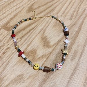 Madewell 🌈 Happy Face Beaded Choker Necklace